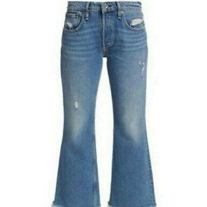 Rag & Bone Rosa Mid Rise Crop Flare Jeans Size 30